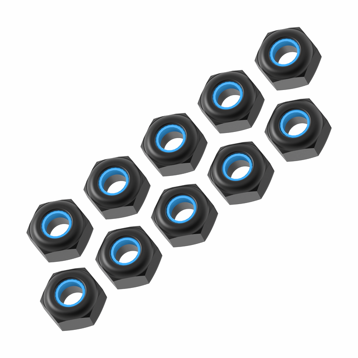 3RAC-NI30/BL 3.0mm Lock Nuts (10pcs) -Black