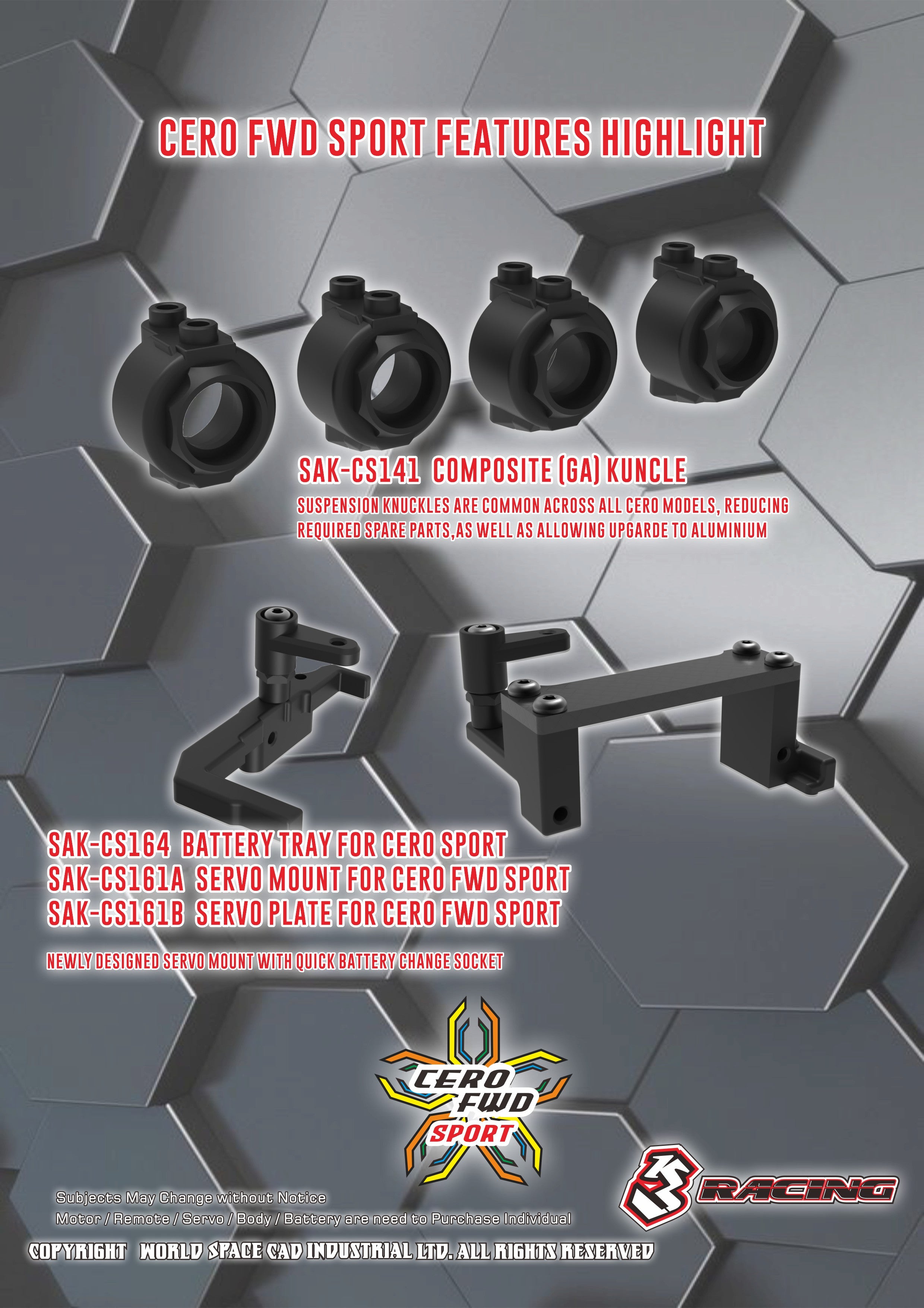 KIT-CERO FWD SPORT Cero FWD Sport 1:10 Entry Chassis — 3Racing Shop