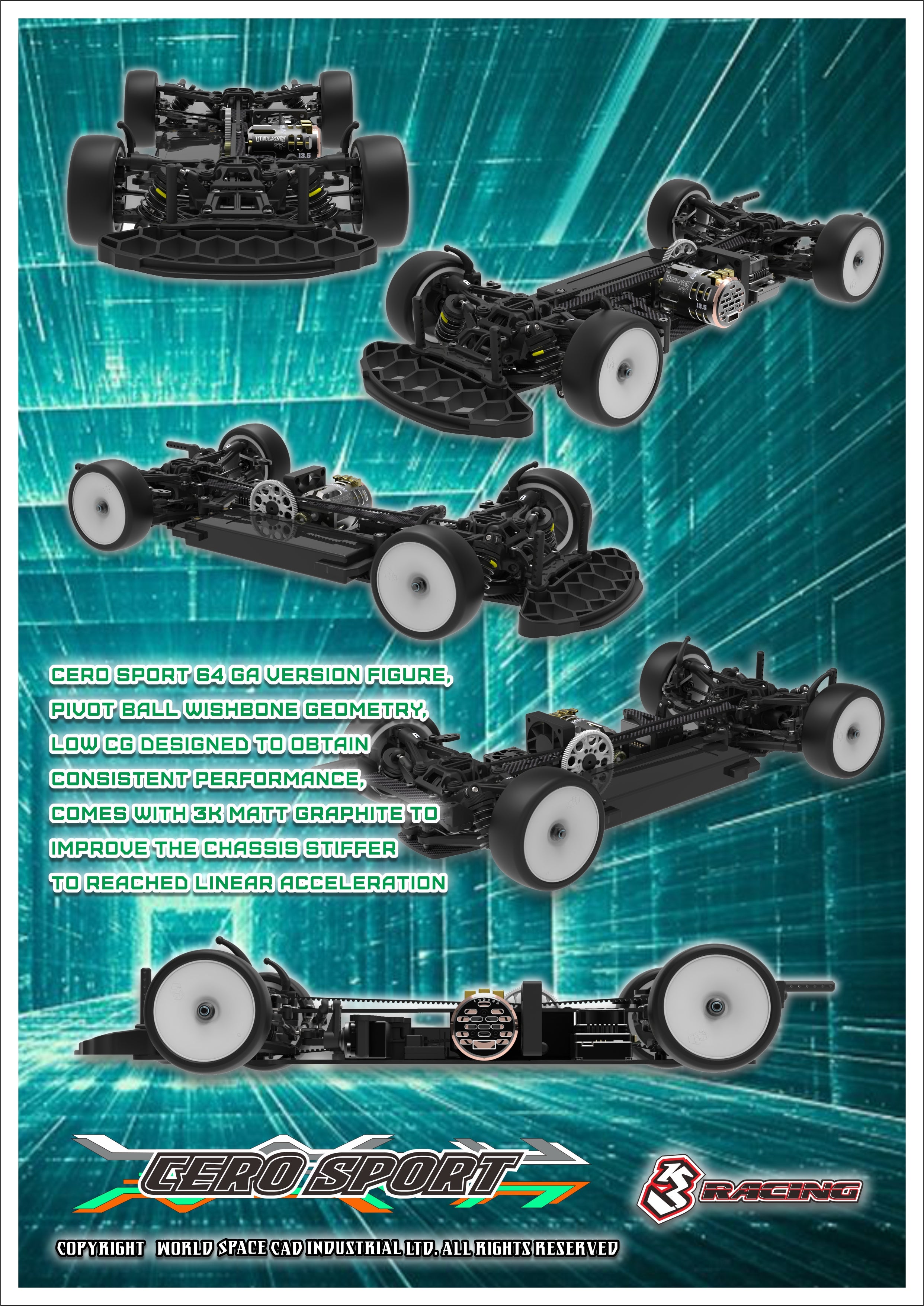 CERO SPORTS カーボン KIT-CERO SPORT 55 Structure Matt Graphite — 3Racing Shop