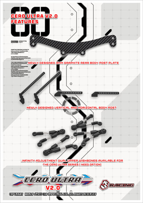 KIT-CERO ULTRA-ACE 2.0 COMPETITION GRADE TOURING CAR CHASSIS