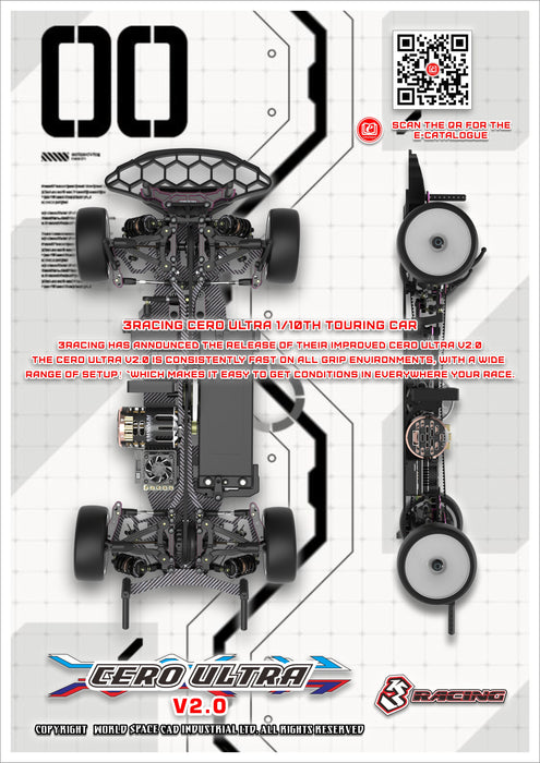 KIT-CERO ULTRA-ACE 2.0 COMPETITION GRADE TOURING CAR CHASSIS