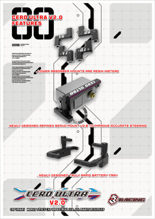 KIT-CERO ULTRA-ACE 2.0 COMPETITION GRADE TOURING CAR CHASSIS