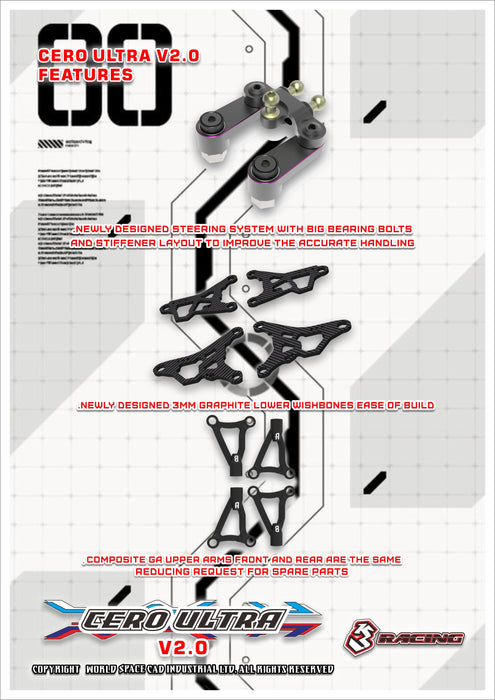 KIT-CERO ULTRA-ACE 2.0 COMPETITION GRADE TOURING CAR CHASSIS