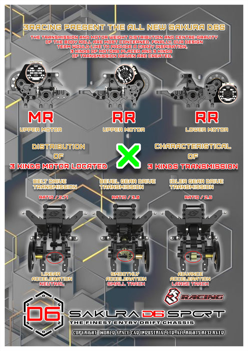 [Limited Pre-Order] KIT-SAKURA D6GA 3RACING Sakura D6 Sport Carbon Graphite Version