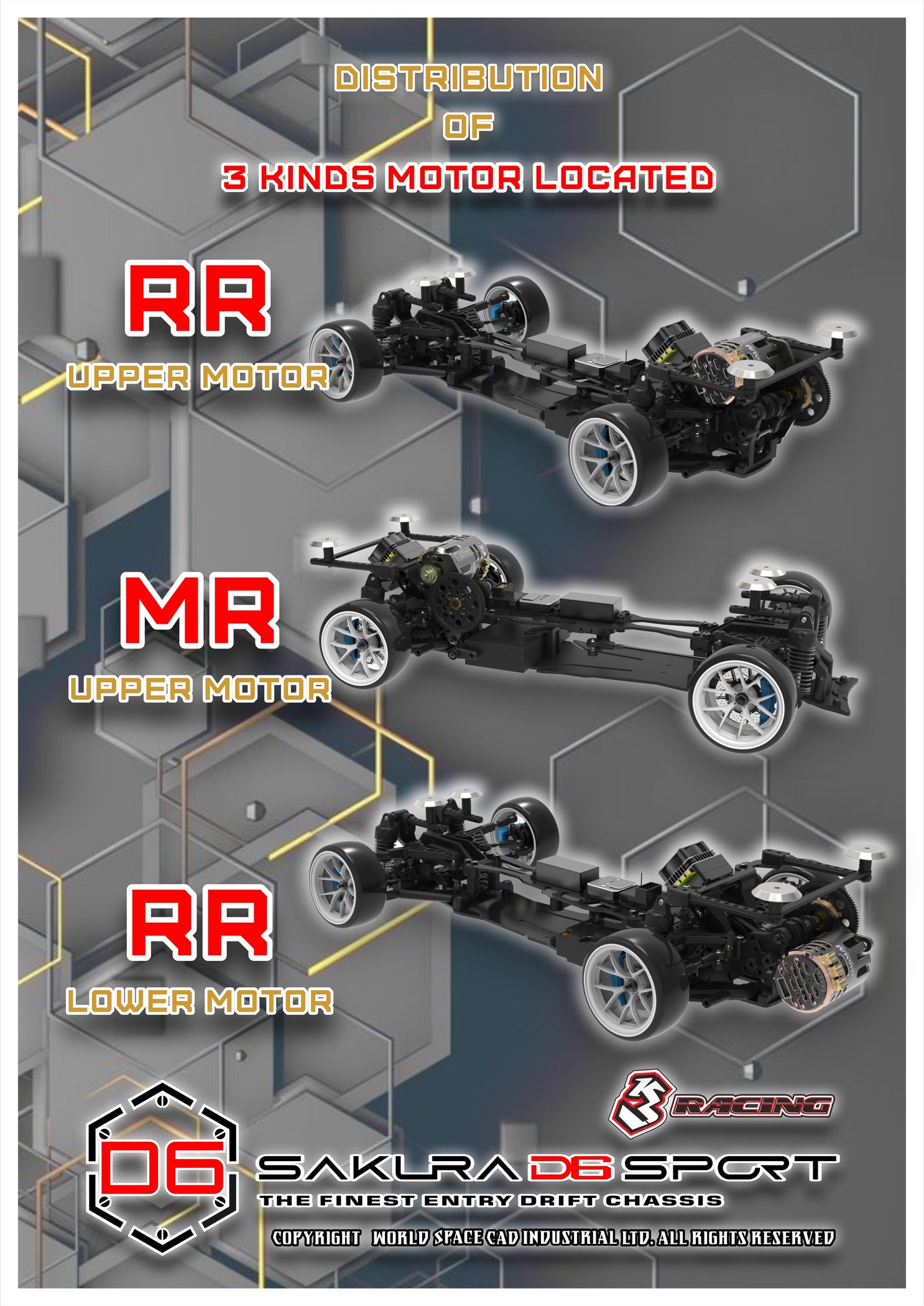 Sakura Racing KIT-SAKURA D6GA 3RACING Sakura D6 Sport Carbon Graphite Version ...