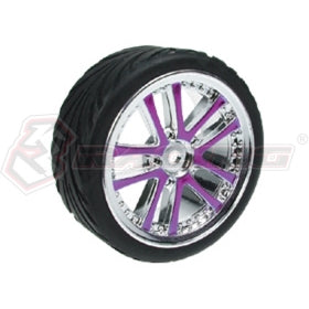 1/10 5 Dual Spoke Rim & Tyre Set On Road (0 Offset - 24mm) 4pcs