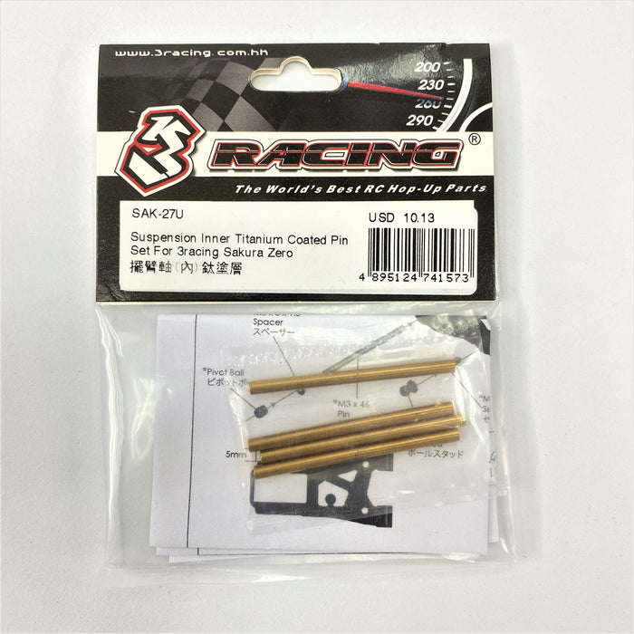 SAK-27U 	Suspension Inner Titanium Coated Pin Set For 3racing Sakura Zero