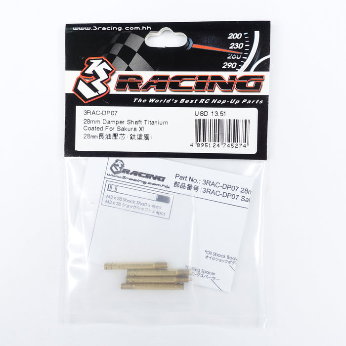 3RAC-DP07 28mm Damper Shaft Titanium Coated For Sakura XI