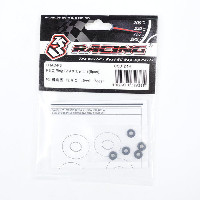 3RAC-P3  P3 O Ring (2.9 X 1.9mm) (5pcs)