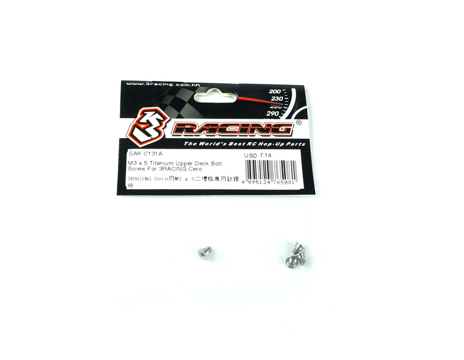 SAK-C131A M3 x 5 Titanium Upper Deck Bolt Screw For 3RACING Cero