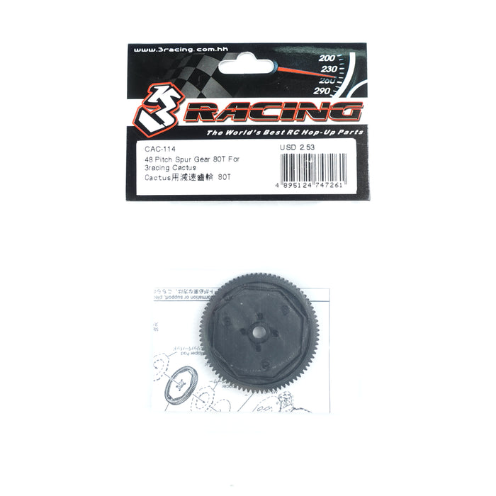 CAC-114	48 Pitch Spur Gear 80T For 3racing Cactus