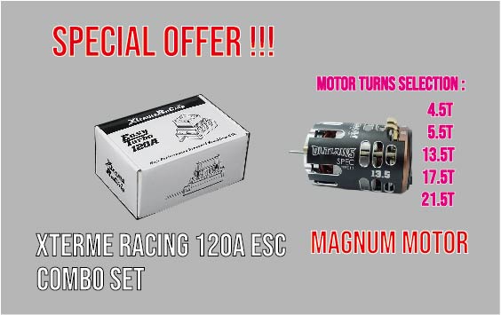 Magnum motor and Xtreme Racing 120A ESC Combo set — 3Racing Shop