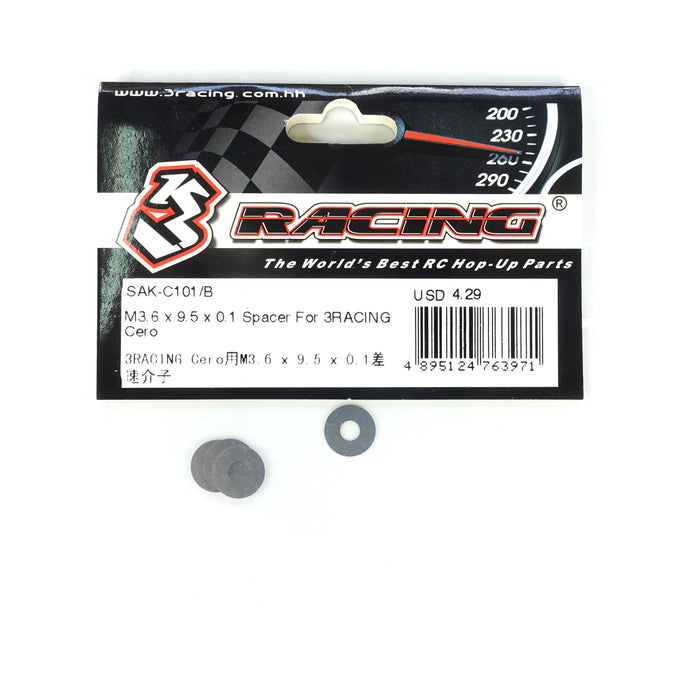 SAK-C101/B M3.6 x 9.5 x 0.1 Spacer  For 3RACING Cero