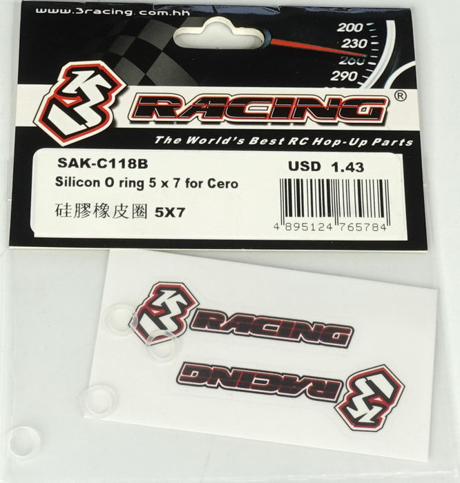 SAK-C118B Silicon O ring 5 x 7 For 3RACING Cero