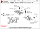 SAK-D101 Rear Suspension Arms For Sakura D3