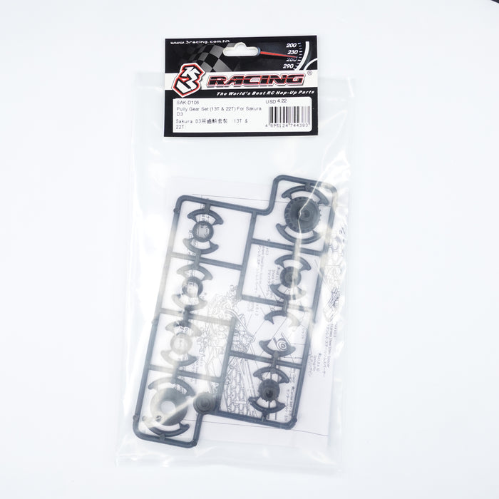 SAK-D106 Pully Gear Set (13T & 22T) For Sakura D3