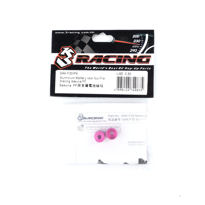 SAK-F20/PK Aluminium Battery lock Nut For 3racing Sakura FF