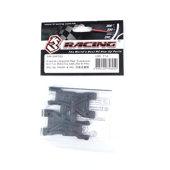 SAK-M4P03G Graphite Composite Rear Suspension Arm For 3RACING SAKURA M PRO