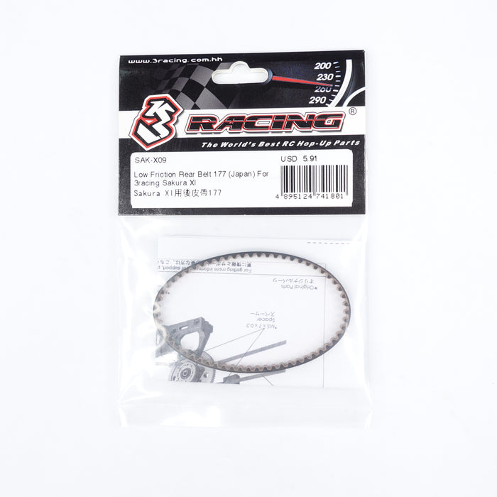 X09 Racing SAK-X09 Low Friction Rear Belt 177 (Japan) For 3racing Sakura XI ...