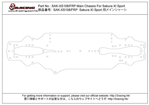 SAK-XS108/FRP Main Chassis For Sakura XI Sport