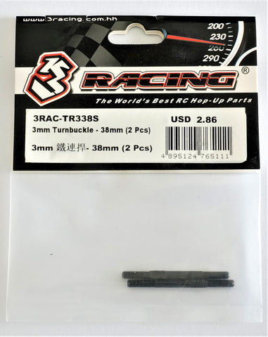 3RAC-TR338S 3mm Turnbuckle - 38mm (2 Pcs)