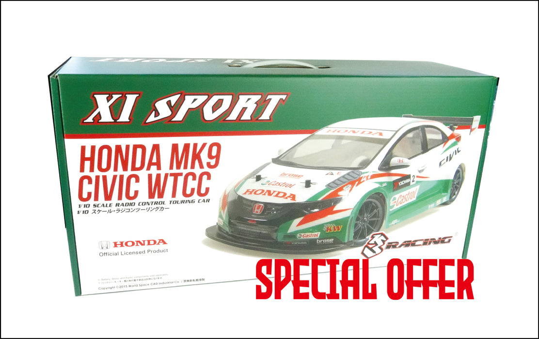 KIT-MK9XS 3RACING Sakura XI Sport 1/10 Touring & Honda Civic MK9 WTCC Body Set